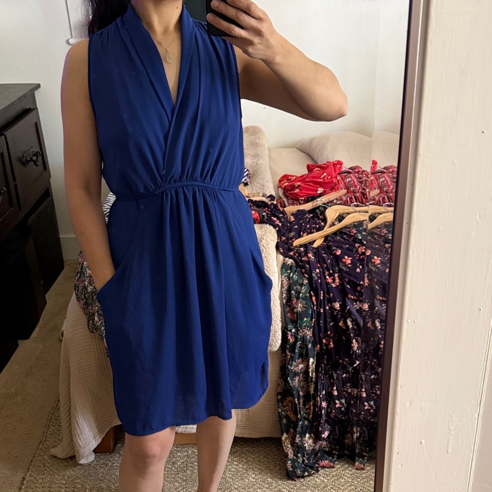 Bar III Deep Blue Sleeveless Mini Dress
